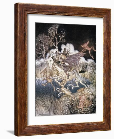 Spirits In Sleepy Hollow-Arthur Rackham-Framed Giclee Print