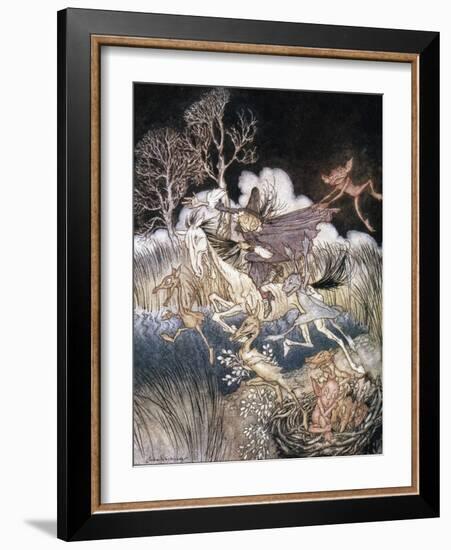 Spirits In Sleepy Hollow-Arthur Rackham-Framed Giclee Print