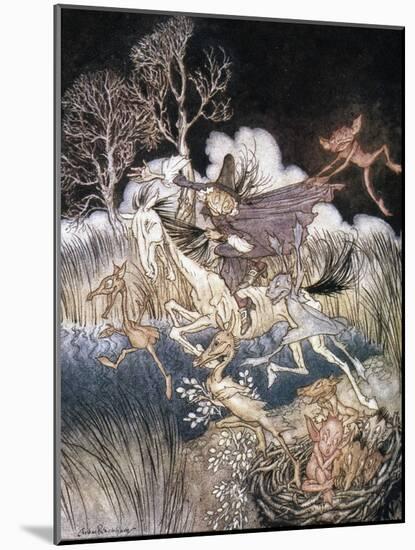 Spirits In Sleepy Hollow-Arthur Rackham-Mounted Giclee Print