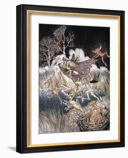 Spirits In Sleepy Hollow-Arthur Rackham-Framed Giclee Print