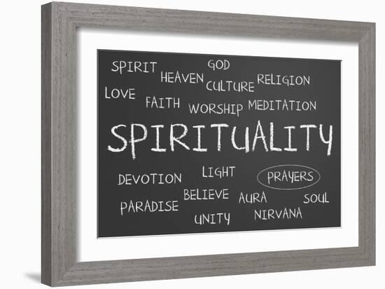 Spirituality Word Cloud-IJdema-Framed Art Print