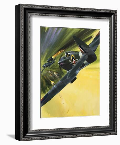 Spitfire and Doodle Bug-Wilf Hardy-Framed Premium Giclee Print