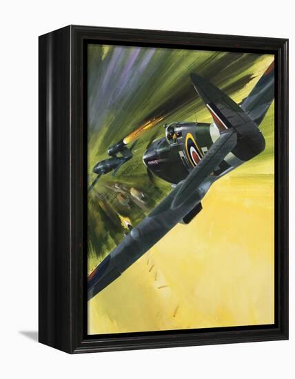 Spitfire and Doodle Bug-Wilf Hardy-Framed Premier Image Canvas