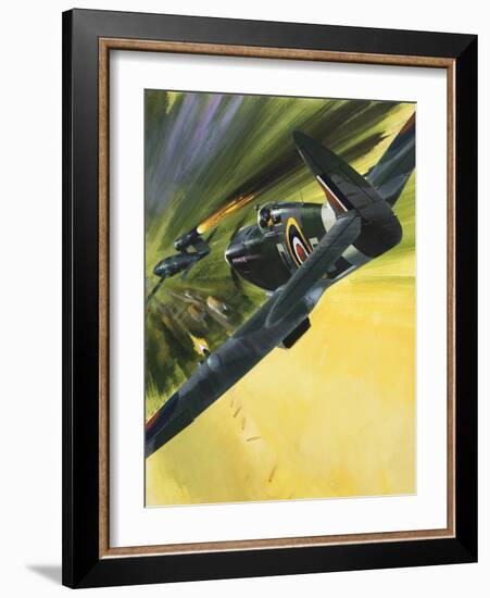 Spitfire and Doodle Bug-Wilf Hardy-Framed Giclee Print