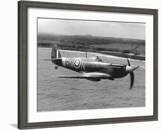 Spitfire in Flight-null-Framed Photographic Print