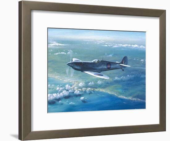 Spitfire Pr Mk IV Over Sicily-Roy Cross-Framed Art Print