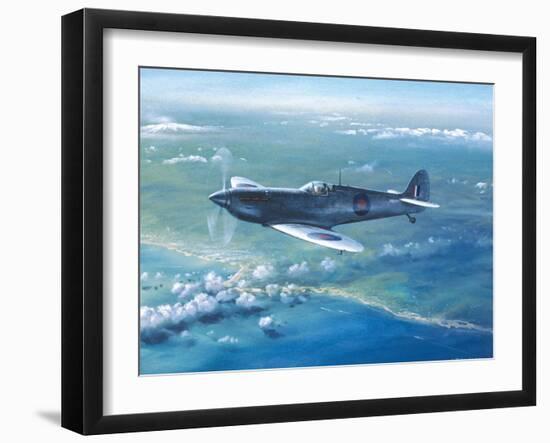 Spitfire Pr Mk IV Over Sicily-Roy Cross-Framed Art Print