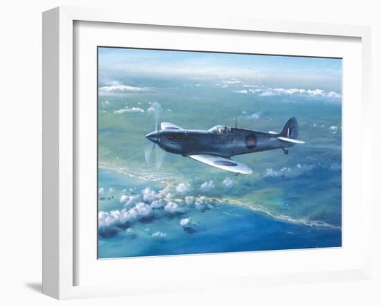 Spitfire Pr Mk IV Over Sicily-Roy Cross-Framed Art Print