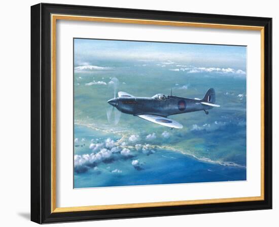 Spitfire Pr Mk IV Over Sicily-Roy Cross-Framed Art Print