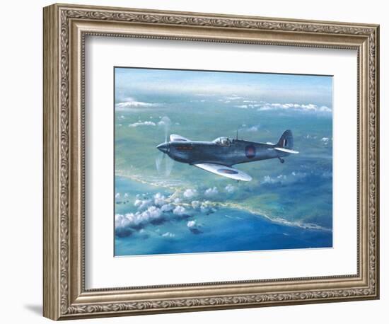 Spitfire Pr Mk IV Over Sicily-Roy Cross-Framed Art Print