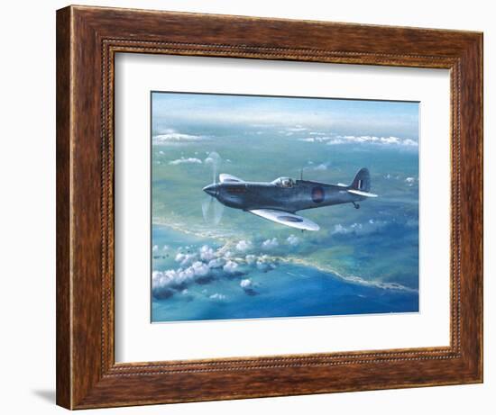 Spitfire Pr Mk IV Over Sicily-Roy Cross-Framed Art Print