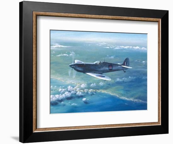 Spitfire Pr Mk IV Over Sicily-Roy Cross-Framed Art Print