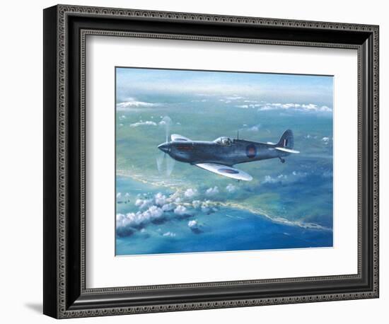 Spitfire Pr Mk IV Over Sicily-Roy Cross-Framed Art Print