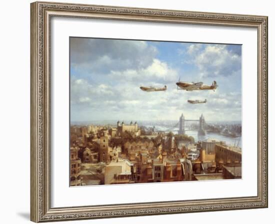 Spitfires Over London-J^ Young-Framed Art Print