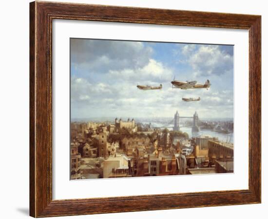 Spitfires Over London-J^ Young-Framed Art Print