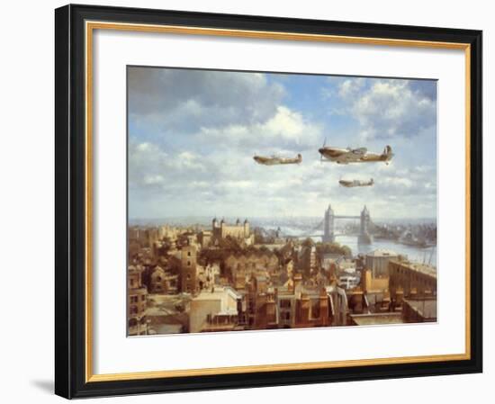 Spitfires Over London-J^ Young-Framed Art Print