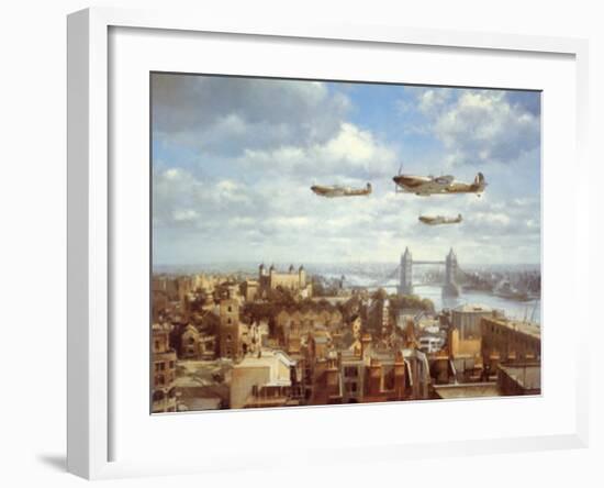 Spitfires Over London-J^ Young-Framed Art Print