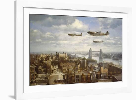 Spitfires Over London-John Young-Framed Giclee Print