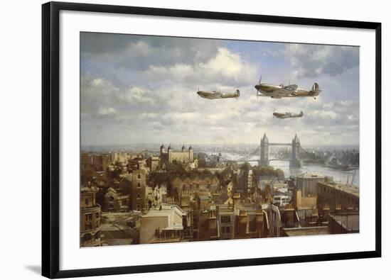 Spitfires Over London-John Young-Framed Giclee Print