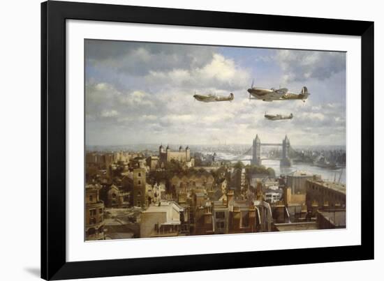 Spitfires Over London-John Young-Framed Giclee Print