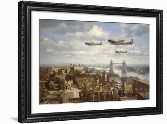 Spitfires Over London-John Young-Framed Giclee Print