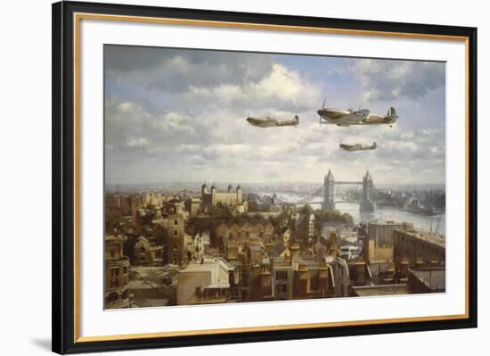 Spitfires Over London-John Young-Framed Giclee Print