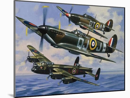 Spitfires-Wilf Hardy-Mounted Giclee Print