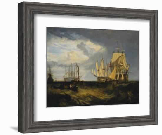 Spithead: Two Captured Danish Ships Entering Portsmouth Harbour-J. M. W. Turner-Framed Giclee Print
