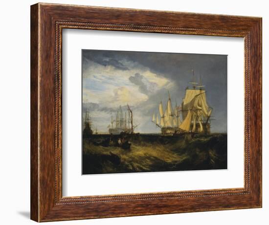 Spithead: Two Captured Danish Ships Entering Portsmouth Harbour-J. M. W. Turner-Framed Giclee Print