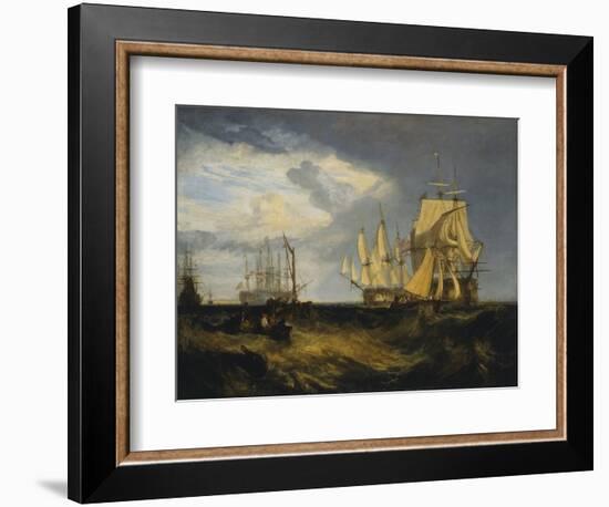 Spithead: Two Captured Danish Ships Entering Portsmouth Harbour-J. M. W. Turner-Framed Giclee Print