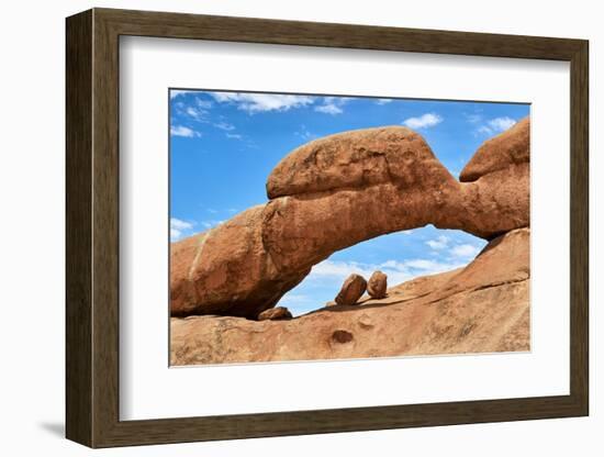 Spitzkoppe's natural rock arch, a granite inselberg, Namibia-Eric Baccega-Framed Photographic Print