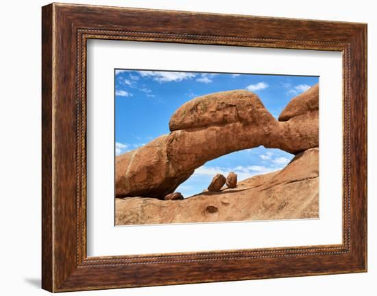 Spitzkoppe's natural rock arch, a granite inselberg, Namibia-Eric Baccega-Framed Photographic Print