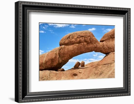 Spitzkoppe's natural rock arch, a granite inselberg, Namibia-Eric Baccega-Framed Photographic Print