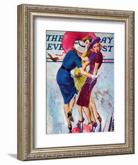 "Splashed," Saturday Evening Post Cover, May 20, 1939-John LaGatta-Framed Giclee Print