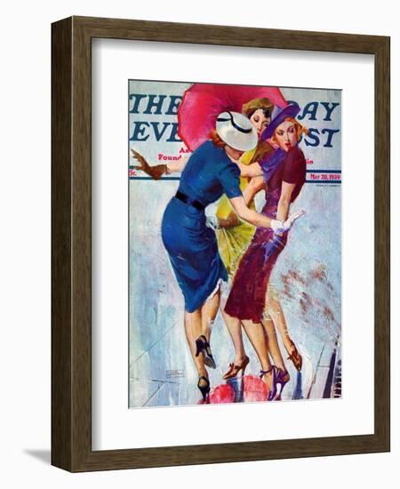 "Splashed," Saturday Evening Post Cover, May 20, 1939-John LaGatta-Framed Giclee Print