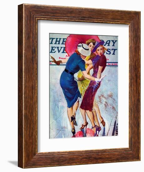 "Splashed," Saturday Evening Post Cover, May 20, 1939-John LaGatta-Framed Giclee Print