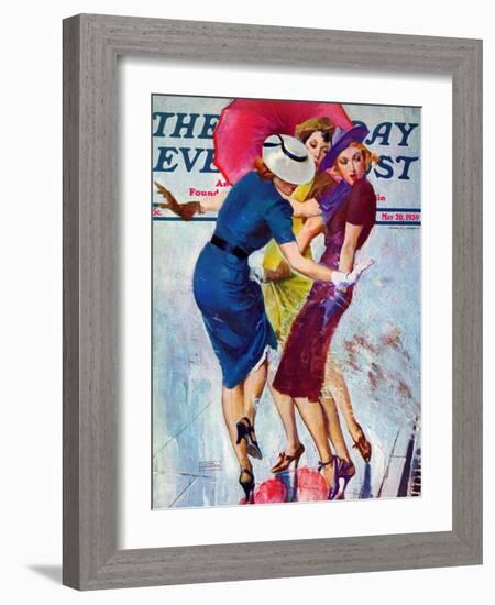 "Splashed," Saturday Evening Post Cover, May 20, 1939-John LaGatta-Framed Giclee Print