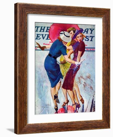 "Splashed," Saturday Evening Post Cover, May 20, 1939-John LaGatta-Framed Giclee Print