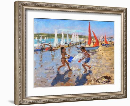 Splashing, Abersoch, 2015-Andrew Macara-Framed Giclee Print