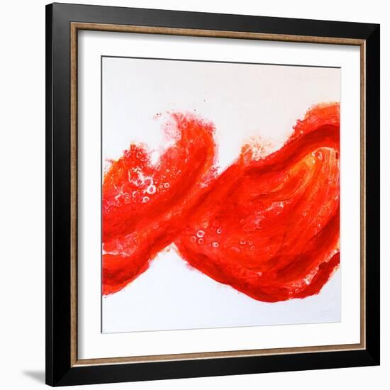 Splashing flow (R)-Hyunah Kim-Framed Art Print