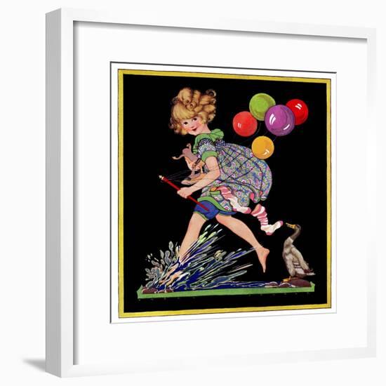 Splashing in Puddle - Child Life-Hazel Frazee-Framed Premium Giclee Print