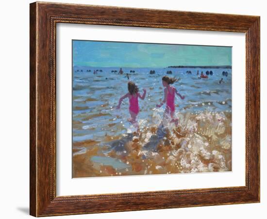 Splashing in the Sea, Clacton, 2014-Andrew Macara-Framed Giclee Print