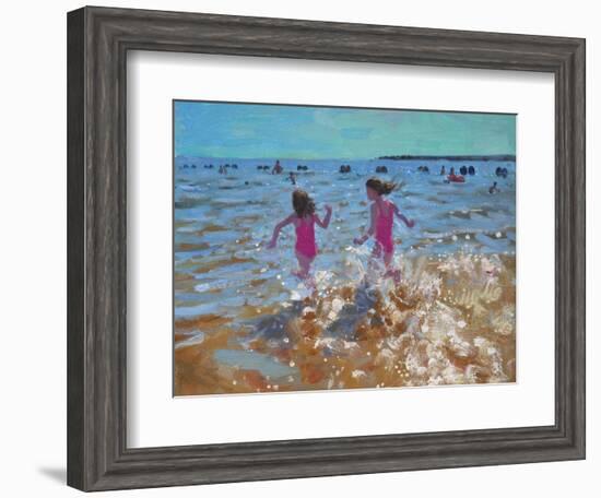 Splashing in the Sea, Clacton, 2014-Andrew Macara-Framed Giclee Print