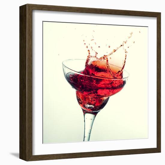 Splashing Margarita Cocktail-nikkytok-Framed Photographic Print