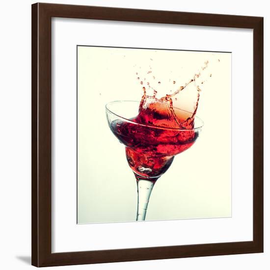 Splashing Margarita Cocktail-nikkytok-Framed Photographic Print