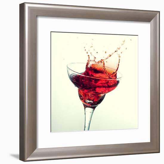 Splashing Margarita Cocktail-nikkytok-Framed Photographic Print