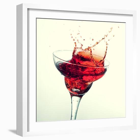 Splashing Margarita Cocktail-nikkytok-Framed Photographic Print