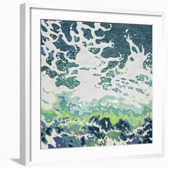 Splashing Tropical Waves (left)-Margaret Juul-Framed Art Print