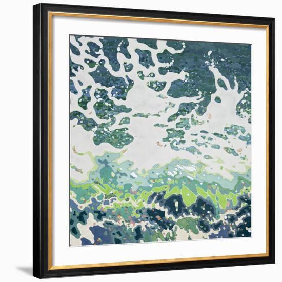 Splashing Tropical Waves (left)-Margaret Juul-Framed Art Print