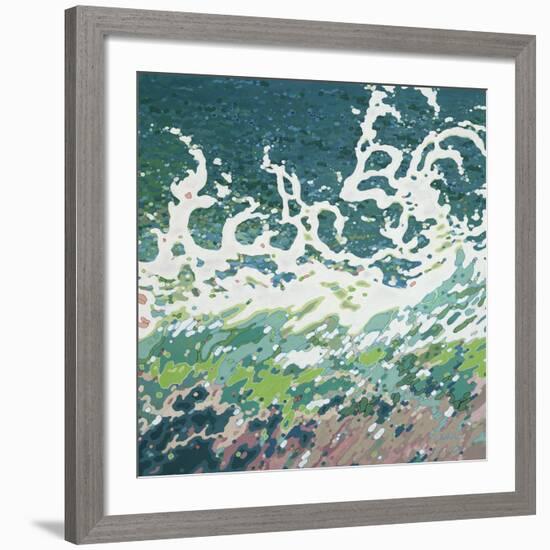 Splashing Tropical Waves (right)-Margaret Juul-Framed Art Print